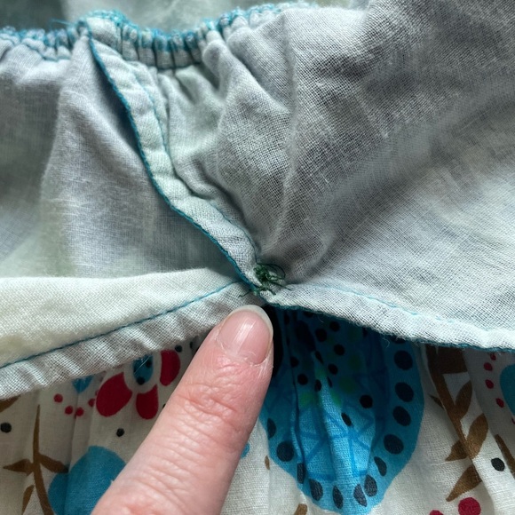 Y2K Smocked Blue Floral Tiered Babydoll Cotton Maxi Dress Medium Cottagecore Fae - Picture 7 of 12